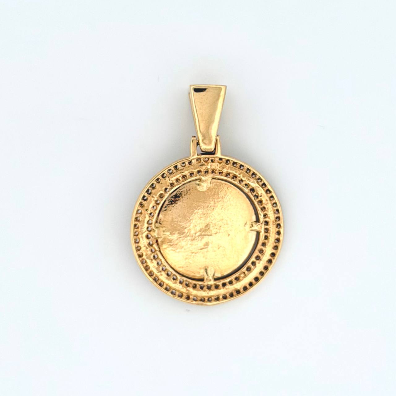 Dije Placa Corona Circular 6.4gr / 1 3/4 in / Oro Amarillo 18K