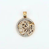 Dije Tigre Placa Circular 6.3gr / 1 1/4 in / Oro Amarillo 18K