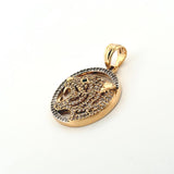 Dije Tigre Placa Circular 6.3gr / 1 1/4 in / Oro Amarillo 18K