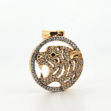 Dije Tigre Placa Circular 6.3gr / 1 1/4 in / Oro Amarillo 18K