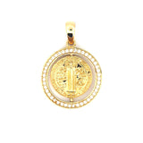 Dije Placa Circular San Benito 4.65gr / 1 1/4 in / Oro Amarillo 18K