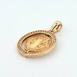 Dije Placa Circular San Benito 4.65gr / 1 1/4 in / Oro Amarillo 18K