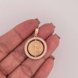 Dije Placa Circular San Benito 4.65gr / 1 1/4 in / Oro Amarillo 18K