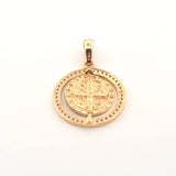 Dije Placa Circular San Benito 4.65gr / 1 1/4 in / Oro Amarillo 18K