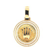 Dije Placa Corona Circular 5.7gr / 1 1/2 in / Oro Amarillo 18K