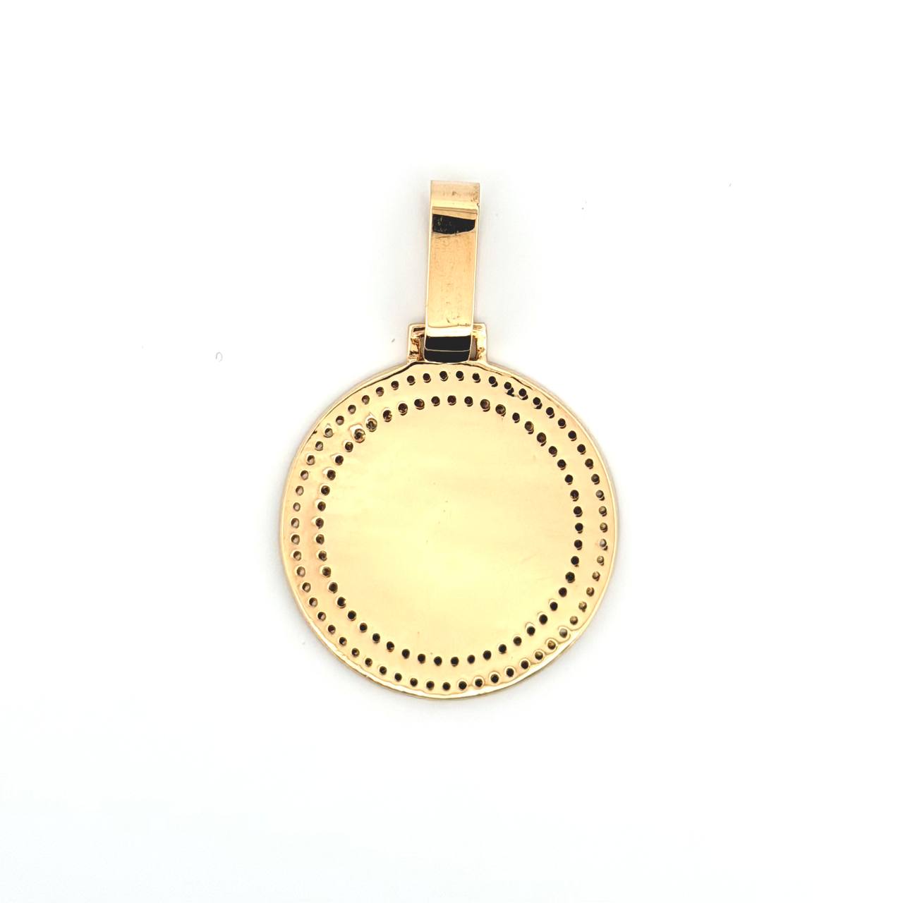 Dije Placa Corona Circular 5.7gr / 1 1/2 in / Oro Amarillo 18K