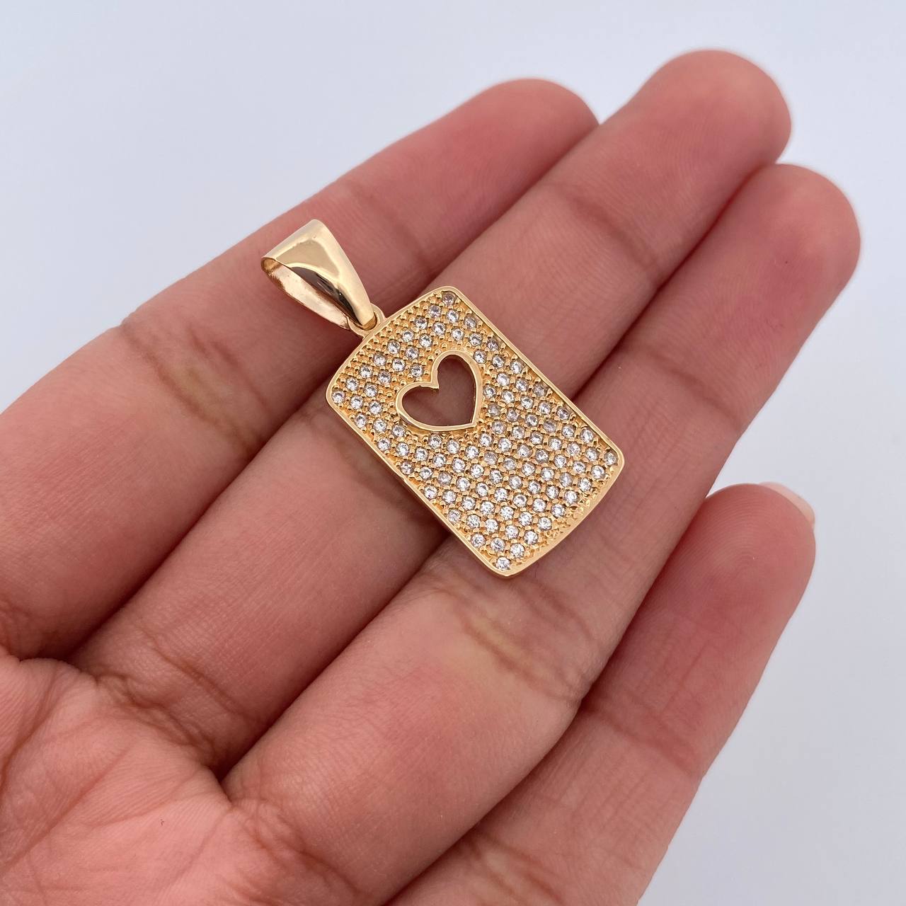Pendant Heart Plate 2.9gr / 3cm / 18K Yellow Gold $