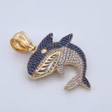 Pendant Shark 14.1gr / 4.7cm / Two Tones Yellow White 18K $