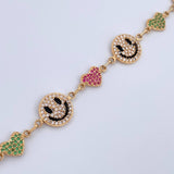 Bracelet Smiley Face Hearts 10.1gr / 18.4cm / 18K Yellow Gold $