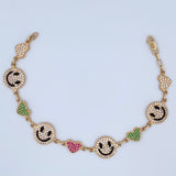 Bracelet Smiley Face Hearts 10.1gr / 18.4cm / 18K Yellow Gold $