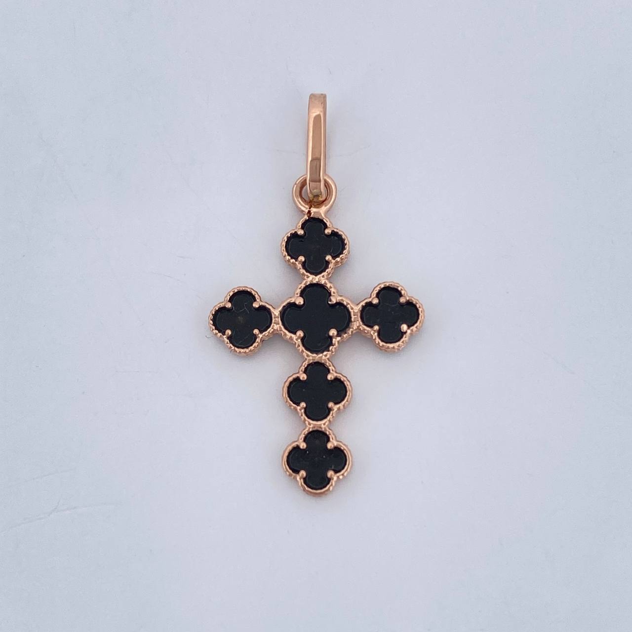 Pendant Clover Cross 0.85gr / 2.5cm / 18K Rose Gold &