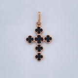 Pendant Clover Cross 0.85gr / 2.5cm / 18K Rose Gold &