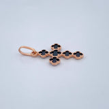 Pendant Clover Cross 0.8gr / 2.5cm / 18K Rose Gold &