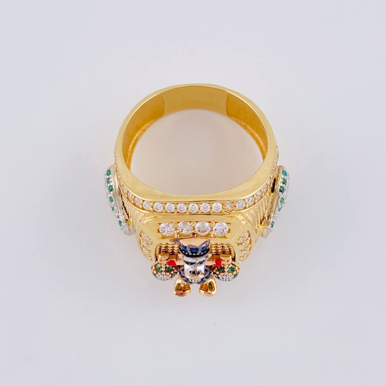 Anillo Pato Bolsa De Dinero 10.55 g / T9 1/2 Tres Oros 18K