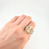Anillo Herradura Cuatro Sanble 12.1 g / T10 1/4 Tres Oros 18K