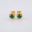 Stud Earrings Halo 2.15 g / in / 7.5 mm Yellow Gold 18K