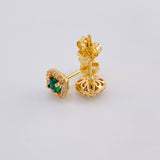 Stud Earrings Halo 2.15 g / in / 7.5 mm Yellow Gold 18K