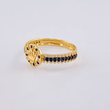 Anillo Corona Vertebra Tupida 2.2 g / T7 1/2 Oro Amarillo 18K