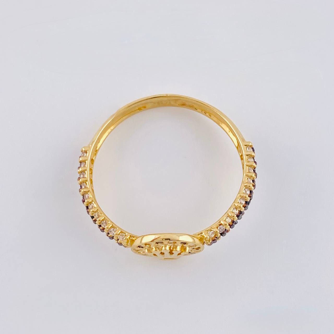 Anillo Corona Vertebra Tupida 2.2 g / T7 1/2 Oro Amarillo 18K