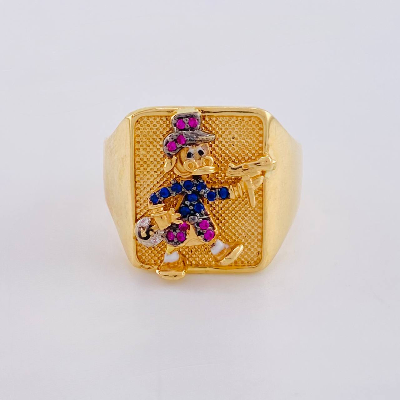 Walking Duck Signet Ring 7.05 g / T11 18K Yellow Gold
