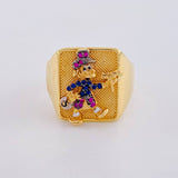 Walking Duck Signet Ring 7.05 g / T11 18K Yellow Gold