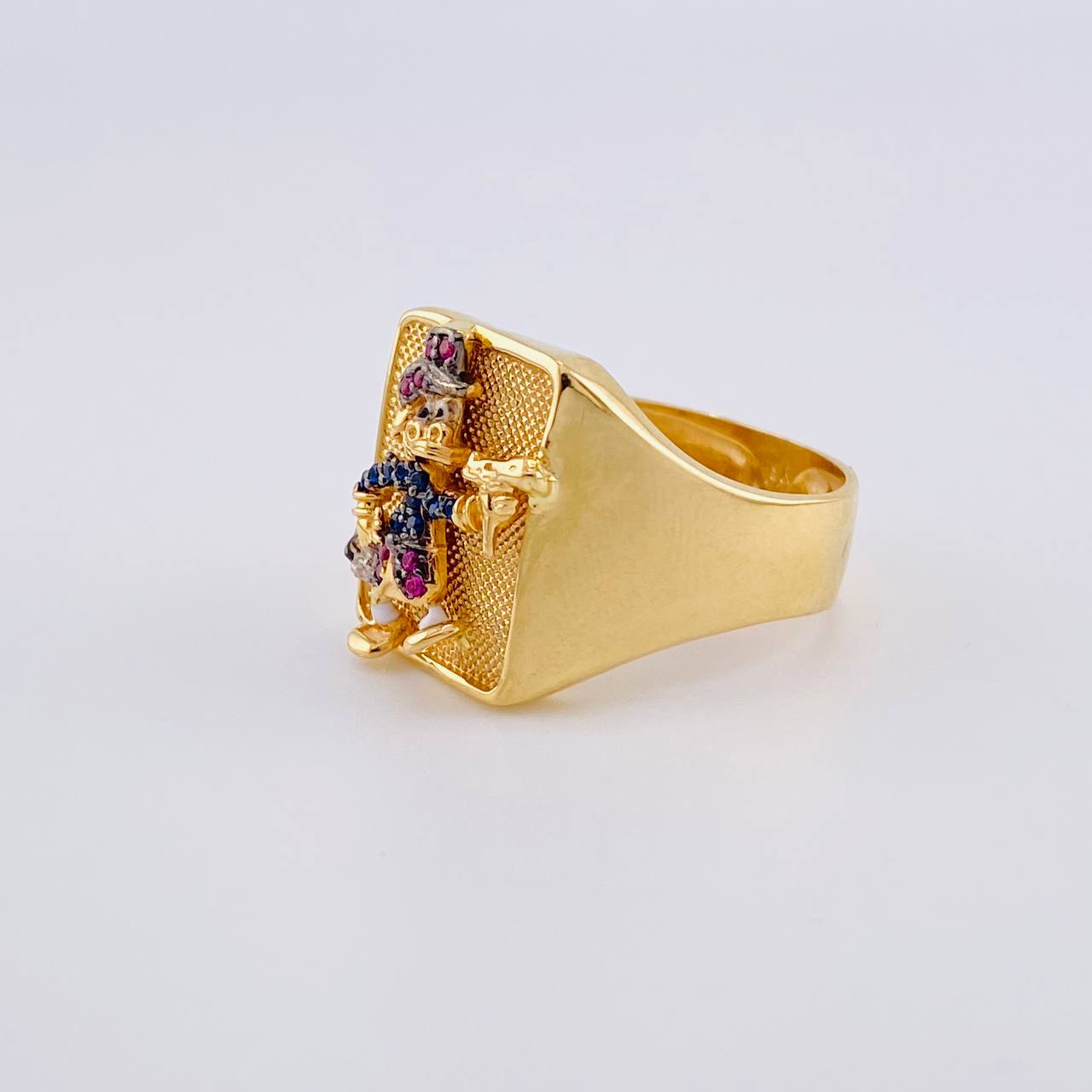 Walking Duck Signet Ring 7.05 g / T11 18K Yellow Gold