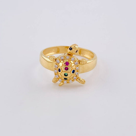 Anillo Tortuga Móvil 3 g / T7 1/4 Oro Amarillo 18K