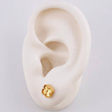 Diamond Cut Clover Stud Earrings 2.2 g / in / 6.6 mm Yellow Gold 18K