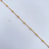 Bracelet Wheat 1.8gr / 7.7in / 3mm Beads Diamond Cut 18K Gold $