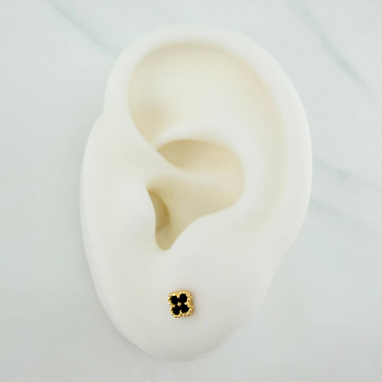 Clover Stud Earrings 0.65 g / in / 3.6 mm Yellow Gold 18K