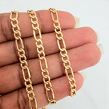 Cadena Figaro 8.05gr / 23 1/2 in / 4mm Oro Amarillo +1 18K %