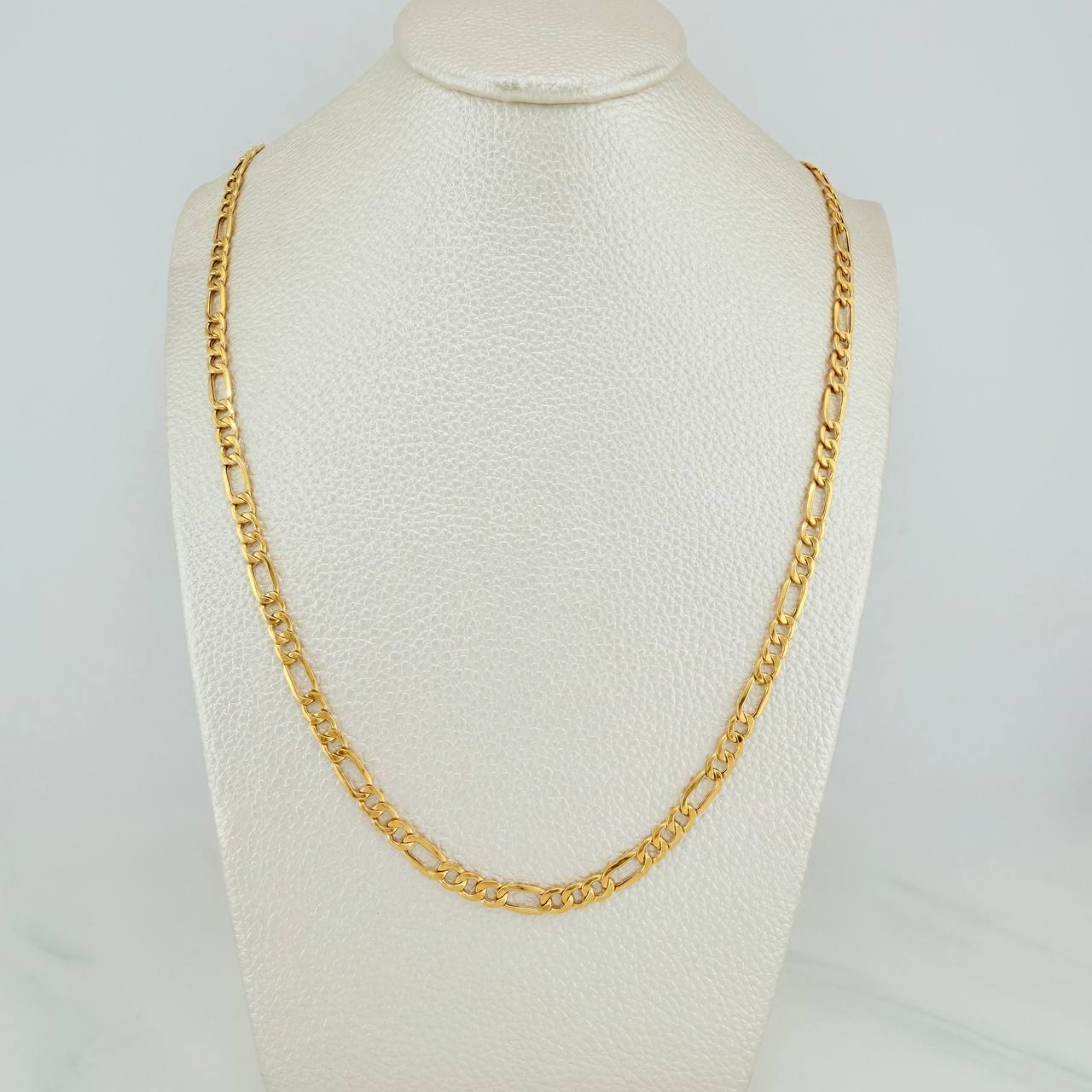 Cadena Figaro 8.05gr / 23 1/2 in / 4mm Oro Amarillo +1 18K %