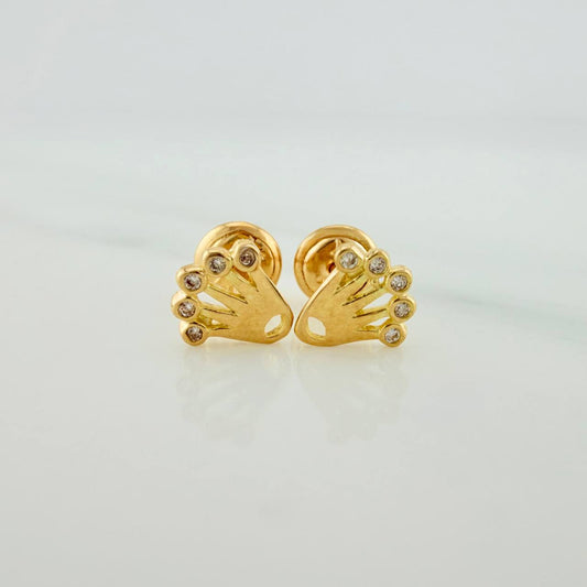 Crown Stud Earrings 0.8gr / 7mm 18K Yellow Gold %