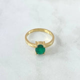 Oval Solitaire Ring 3.4gr / Size 6 1/4 / Emerald 2.0 Qts 18K Yellow Gold (Jewelry)