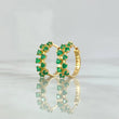 Hoop Earrings Zig Zag Dispar 3.75gr / 1.9cm / Emeralds 1.0 Qts 18K Yellow Gold (Jewel)