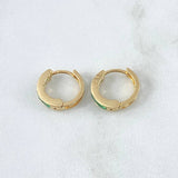 Candongas Carril Cubico Basteado 3.35gr / 1.4cm / Esmeraldas 64pts Oro Amarillo 18K (Joya) ©