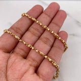 Solid Rustic Chain 22.05gr / 65cm / 2.55mm White Zircons 18K Yellow Gold &