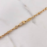 Solid Rustic Chain 22.05gr / 65cm / 2.55mm White Zircons 18K Yellow Gold &