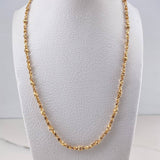 Solid Rustic Chain 22.05gr / 65cm / 2.55mm White Zircons 18K Yellow Gold &