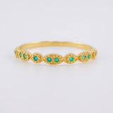 Emerald Wave Ring 9pts 1g / Size 4 1/4 Yellow Gold 18K