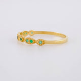 Emerald Wave Ring 9pts 1g / Size 4 1/4 Yellow Gold 18K