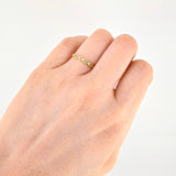Emerald Wave Ring 9pts 1g / Size 4 1/4 Yellow Gold 18K