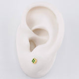 Topos Flor Trebol Esmeraldas 7pts 0.9g / in / 3.8mm Oro Amarillo 18K