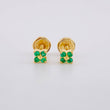 Topos Flor Trebol Esmeraldas 10pts 1g / in / 3.8mm Oro Amarillo 18K