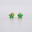 Topos Flor Estrella Esmeraldas 24pts 1.45g / in / 6.8mm Oro Amarillo 18K