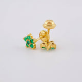 Topos Flor Estrella Esmeraldas 24pts 1.45g / in / 6.8mm Oro Amarillo 18K