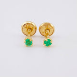 Topos Cuatro Garra Esmeraldas 9pts 0.75g / in / 2.8mm Oro Amarillo 18K