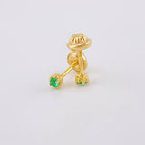 Topos Cuatro Garra Esmeraldas 9pts 0.75g / in / 2.8mm Oro Amarillo 18K