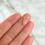 Dije Letra L 0.5gr / 1.7cm / Circones Verdes Oro Amarillo 18K