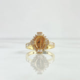 Virgin Miraculous Ring 3.9gr / Size 7 1/4 / White Zircons 18K Yellow Gold